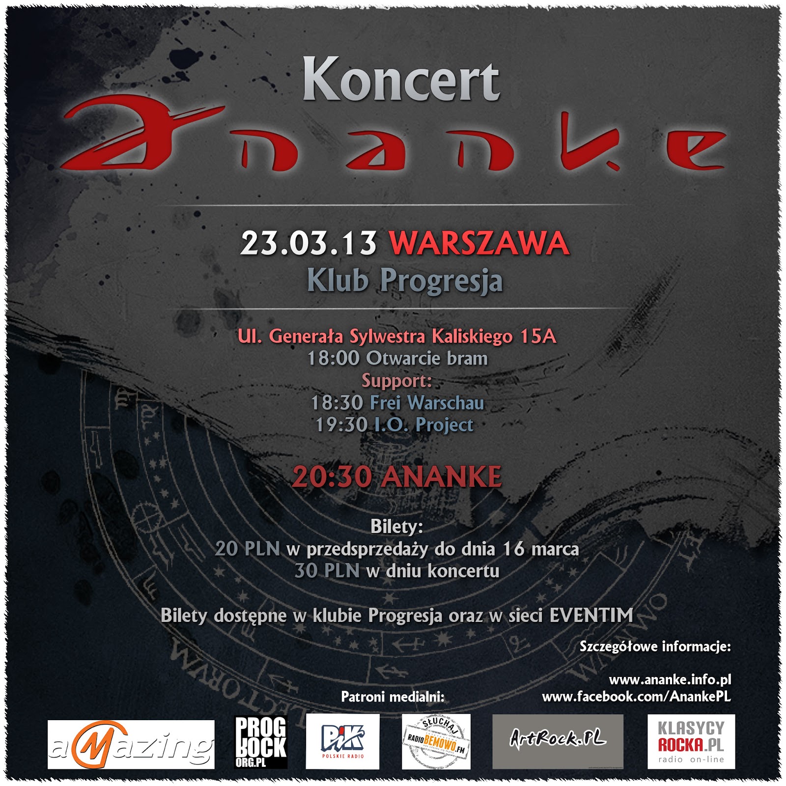 Już w najbliższą sobotę 23.03 w warszawskiej Progresji zagra Ananke!