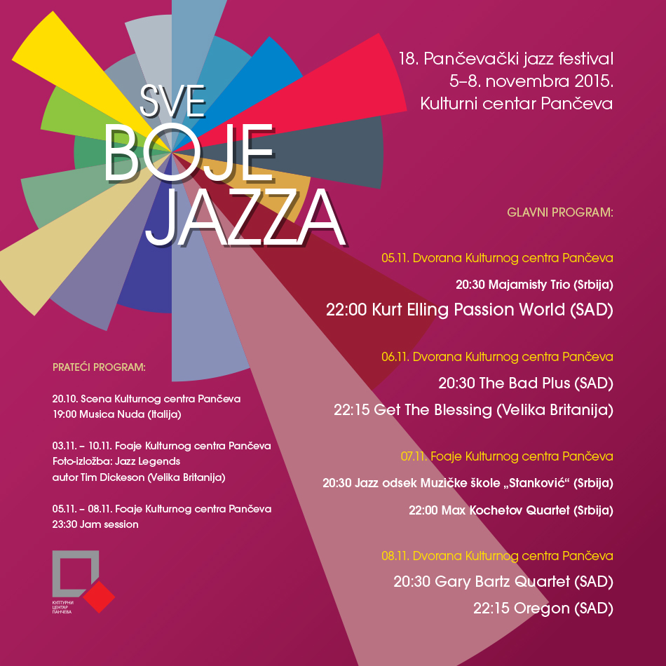 18. Pančevo Jazz Festival (Pančevo, Kulturni centar Pančevo, 5-8.11.2015)